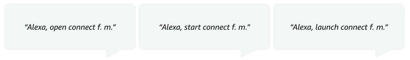 Amazon Alexa Connect FM Commands