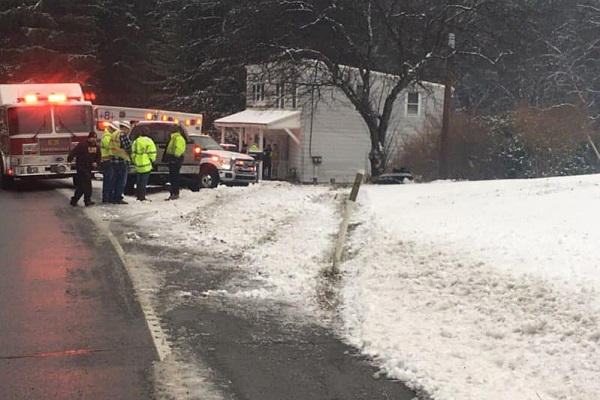 Vehicle strikes home on Curwensville-Grampian Highway