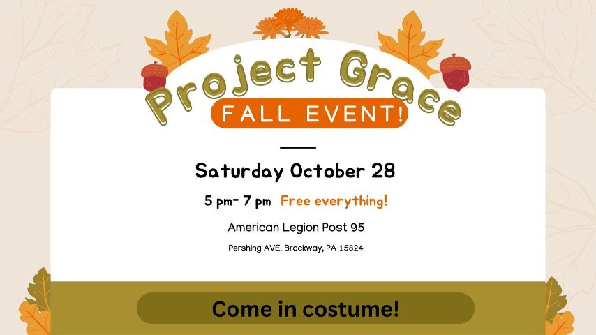 3rd Annual Project Grace Fall Event 5-7 PM–October 28 – Connect FM | Local News Radio - Vimarsana News